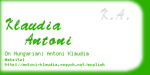 klaudia antoni business card